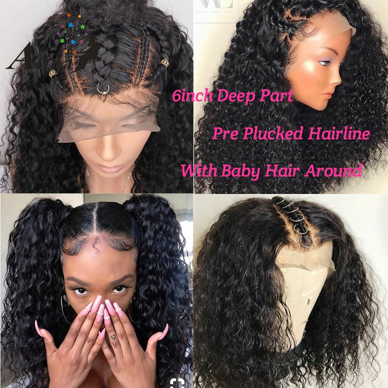 Deep Part Lace Front Curly Human Hair - Meyar