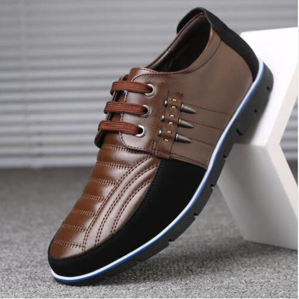 QWEDF Men genuine leather shoes High Quality Elastic band Fashion design Solid Tenacity Comfortable Men's shoes big sizes ZY-251 - Meyar