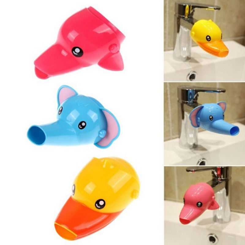 1 pc Free shipping Happy Fun Animals Faucet Extender Baby Tubs Kids Hand Washing Bathroom Sink Gift Fashion and Convenient - Meyar