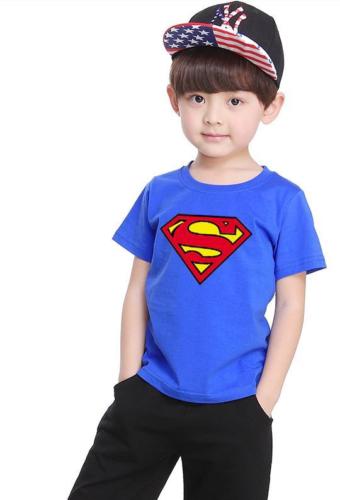 2019 Brand Boy Superman T-Shirt Short Sleeve Children Tees Costume Top Blue&Red New Cotton Toddler Infant Kids Clothes Wholesale - Meyar