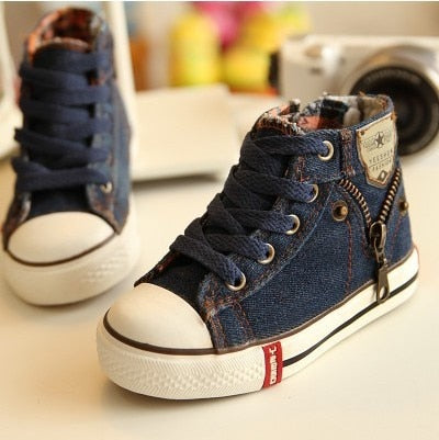 2019 Canvas Children Shoes Sport Breathable Boys Sneakers Brand Kids Shoes for Girls Jeans Denim Casual Child Flat Boots 25-37 - Meyar