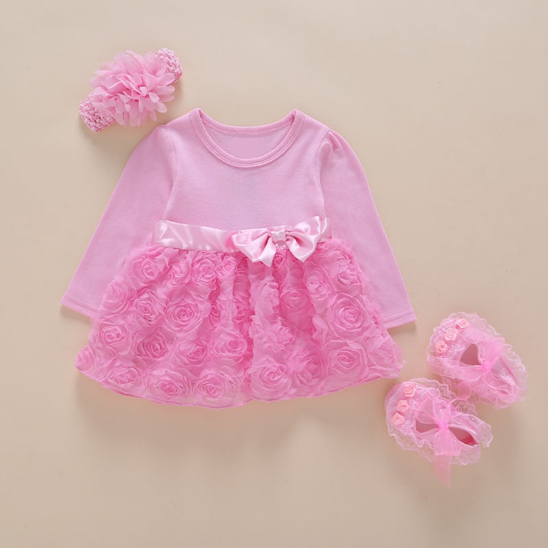 2019 New Born Baby Girl Princes Dress Newborn dress for 1st Birthday Outfits long sleeve princess baby dress for girl 6 months - Meyar