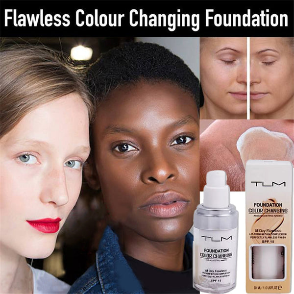 30ml TLM Color Changing Liquid Foundation Makeup SPF 15 Sheer Coverage Hydrating Face Foundation Matte Fluid Concealer Cream - Meyar