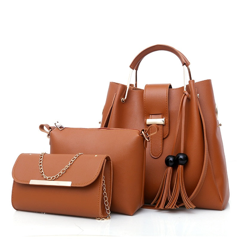 3Pcs/Sets Handbags Leather. - Meyar