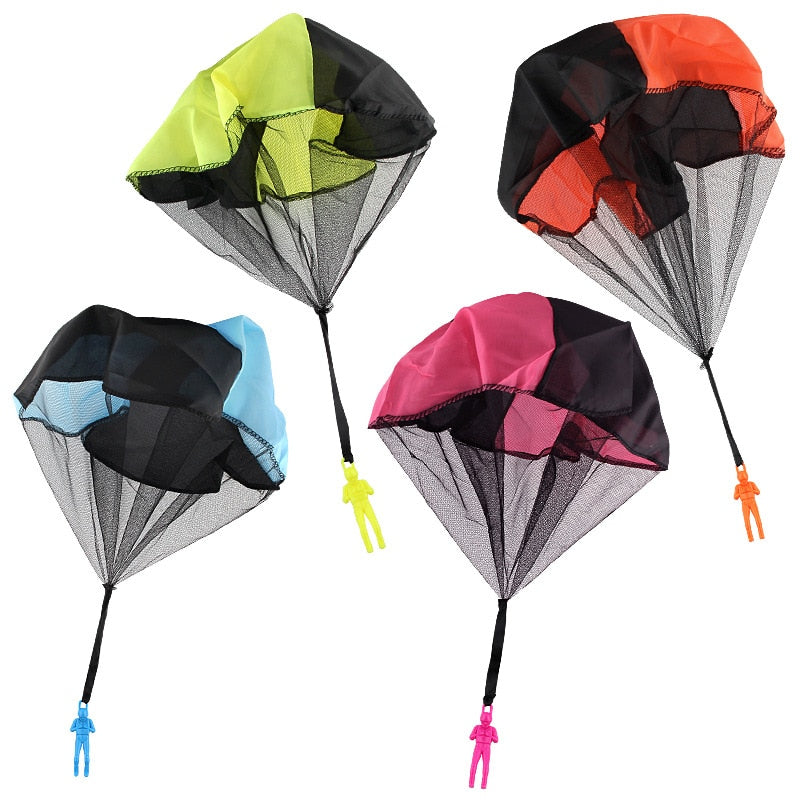 5Set Kids Hand Throwing Parachute Toy For Children's Educational Parachute With Figure Soldier Outdoor Fun Sports Play Game - Meyar