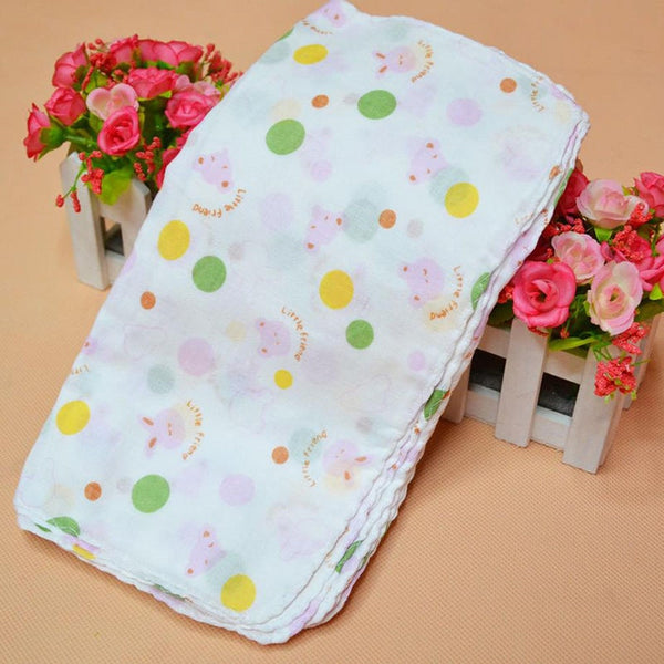 8Pcs/lot Baby Bath Towels Cotton Gauze Flower Print New Born Baby Towels Soft Water Absorption Baby Care Towel - Meyar
