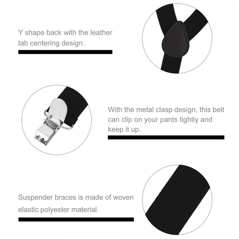 Adjustable Elasticated 11 Colors Adult Suspender Straps Bow Tie Men Women Y Shape Elastic Clip-on Suspenders 3 Clip Pants Braces - Meyar