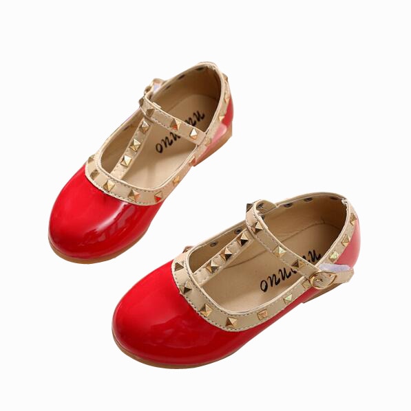 All Sizes 21-36 Girls Shoes New 2017 Spring Children Shoes Girl Rivets Princess Flat Shoes T-tied Style Girls Summer Sandals - Meyar