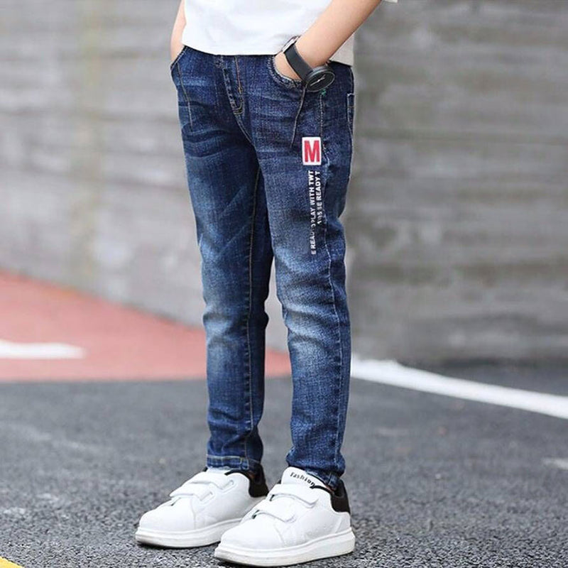 Autumn Spring Baby Boys Jeans Pants Kids Clothes Cotton Casual Children Trousers Teenager Denim Boys Clothes 4-14Year - Meyar