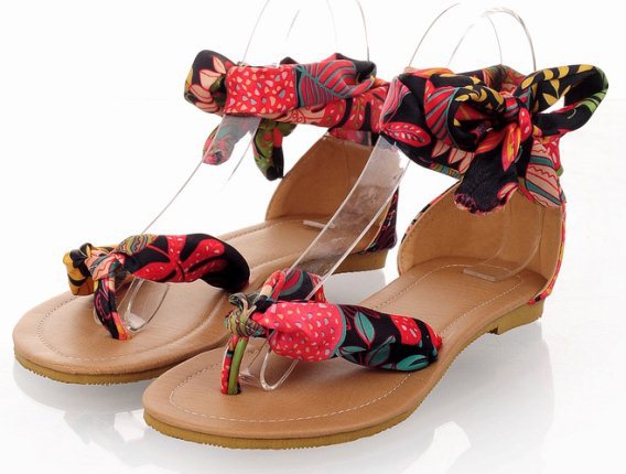 BONJOMARISA 2019 Women Flat flip-flop sandals soft casual flower print ankle strap sandals low heels shoes woman big size 34-43 - Meyar