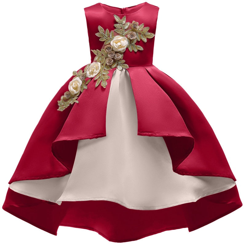 Baby Girl embroidery Silk Princess Dress for Wedding party - Meyar