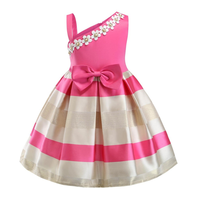 Baby Girls Flower Striped Dress For Girls - Meyar