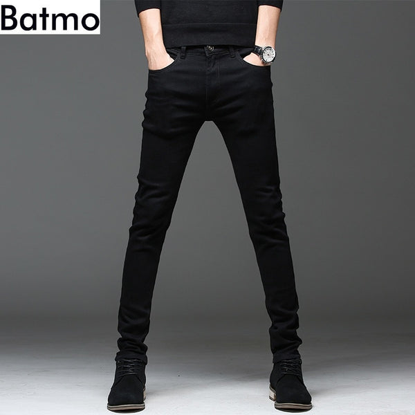Batmo 2018 new arrival high quality casual slim elastic black jeans men ,men's pencil pants ,skinny jeans men 2108 - Meyar
