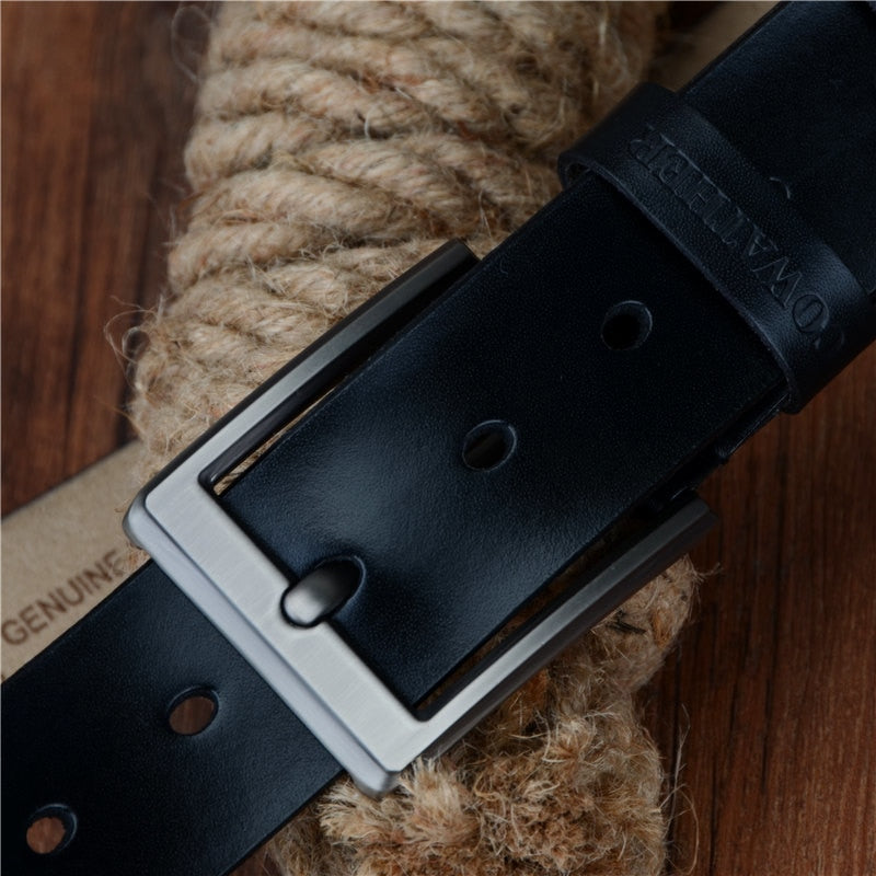 COWATHER 2019 men belt cow genuine leather luxury strap male belts for men new fashion classic vintage pin buckle dropshipping - Meyar