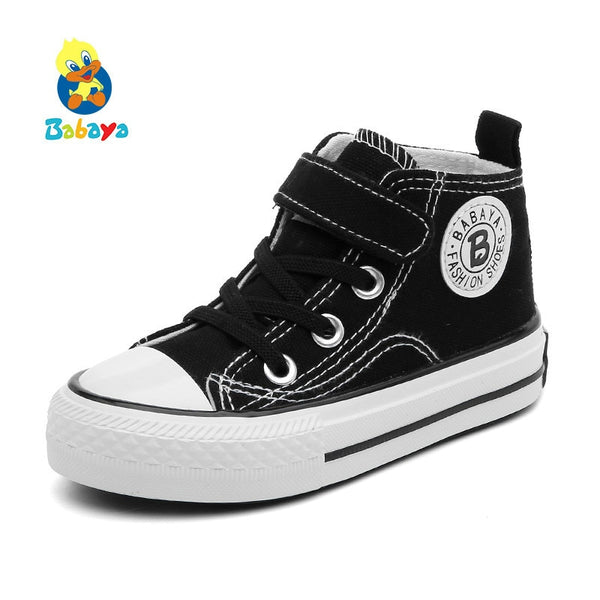 Children Canvas Shoes Girls Sneakers High Boys Shoes Breathble 2018 Spring Autumn New Fashion Small Kids Casual Shoes Toddler - Meyar