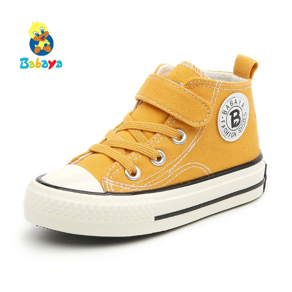 Children Canvas Shoes Girls Sneakers High Boys Shoes Breathble 2018 Spring Autumn New Fashion Small Kids Casual Shoes Toddler - Meyar