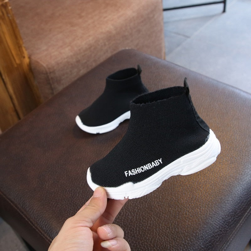 Children Casual Shoes Girls Sneaker For Running Boys Casual Shoes Outdoor Anti-Slippery Fly Knit Kids Socks Shoe Sneaker 1-6Y - Meyar