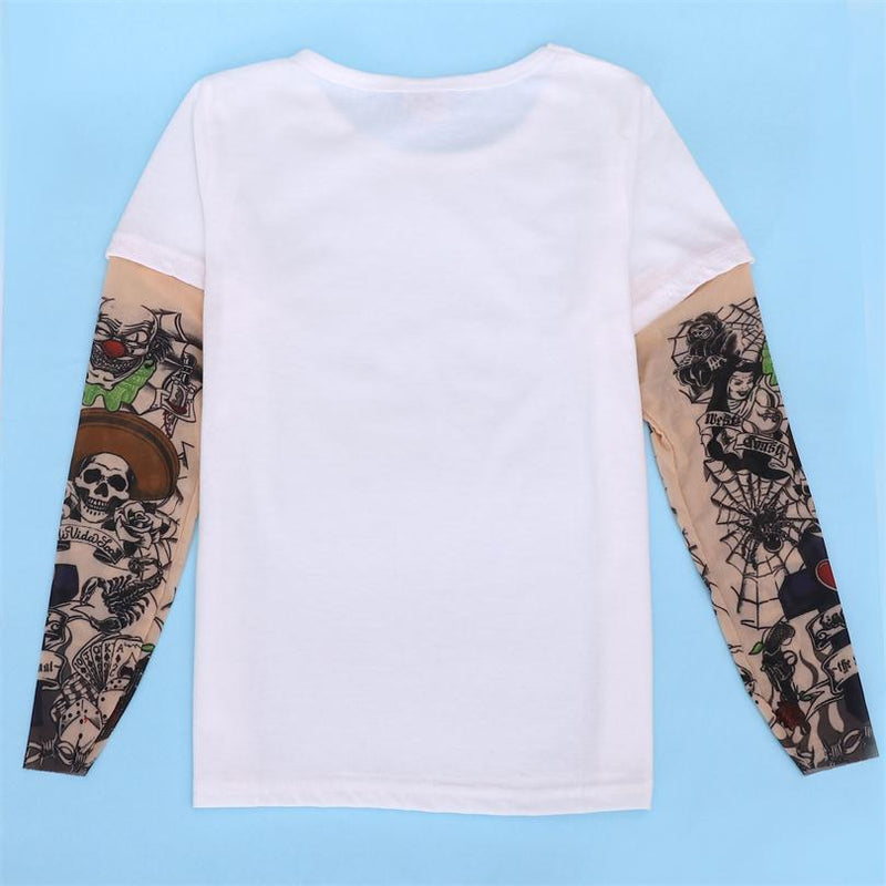 Children Clothing Boy Tattoo T shirt Summer New Cartoon Long Sleeve Tees Printed T-shirts Kids Tops Baby Brand Vestidos - Meyar