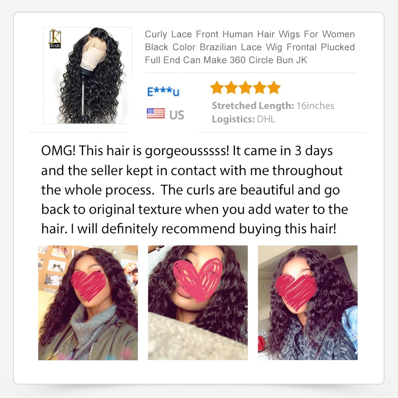 Curly Lace Human Hair Wigs. - Meyar