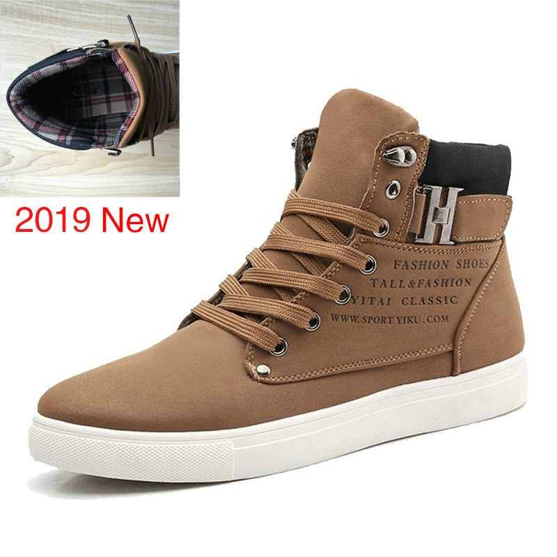 DEKABR 2019 Hot Men Shoes Fashion Warm Fur Winter Men Boots Autumn Leather Footwear For Man New High Top Canvas Casual Shoes Men - Meyar
