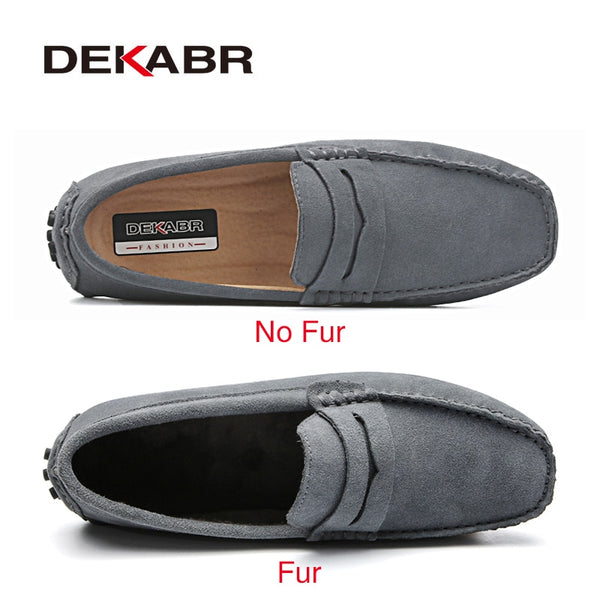 DEKABR Brand Fashion Summer Style Soft Moccasins Men Loafers High Quality Genuine Leather Shoes Men Flats Gommino Driving Shoes - Meyar
