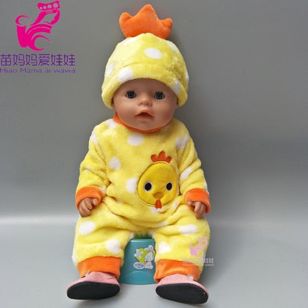 Doll clothes for 43cm born Baby doll coat unicorn hoodie set 17" reborn baby doll Christmas clothes Unicornio outfit for doll - Meyar