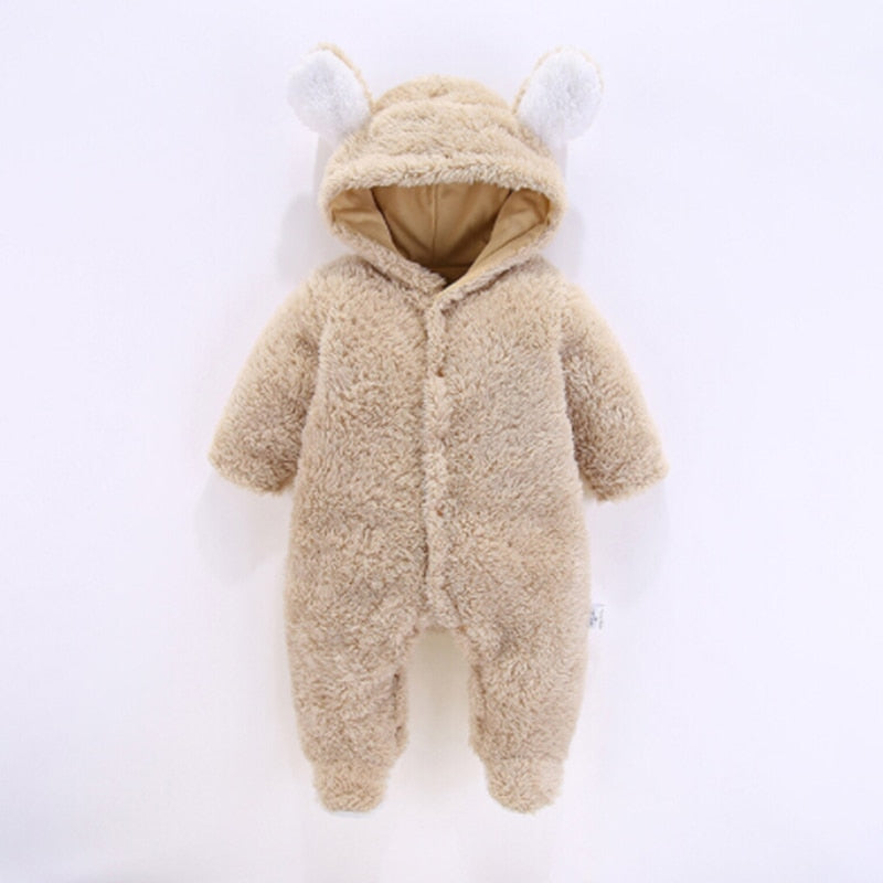 Drop Shipping 2018 New Solid Cute Hooded Footie New Born Baby Clothes Winter Boy Girl Garment Comfortable Baby's Suit DA10009 - Meyar