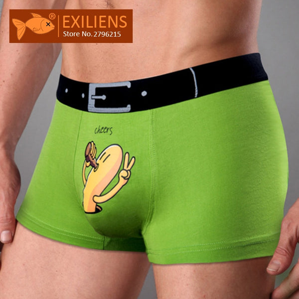 EXILIENS Brand New Mens Underwear Boxer Modal Homme Boxershorts Men Boxers Sexy Male Underpants Print Cartoon Size M-3XL 093001 - Meyar