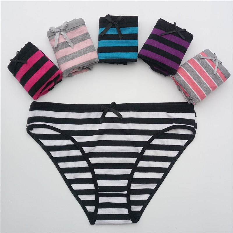 FUNCILAC Free shipping 5pcs/ New Women's cotton panties Girl Briefs Ms. cotton underwear bikini underwear sexy Ladies Briefs - Meyar
