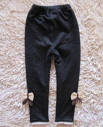 Fashion Spring Winter Casual Girls Bow Jeans Cotton Children Skinny Cashmere Pants Autumn Kids Clothes Warm Elastic Trousers - Meyar