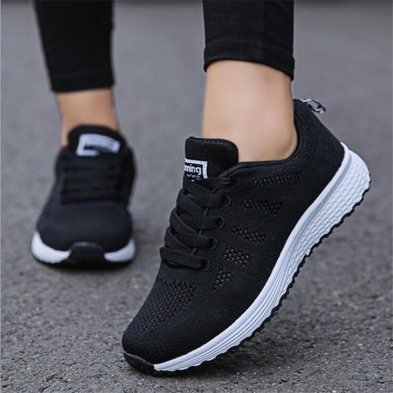 Fast delivery Women casual shoes fashion breathable Walking mesh lace up flat shoes sneakers women 2018 tenis feminino - Meyar