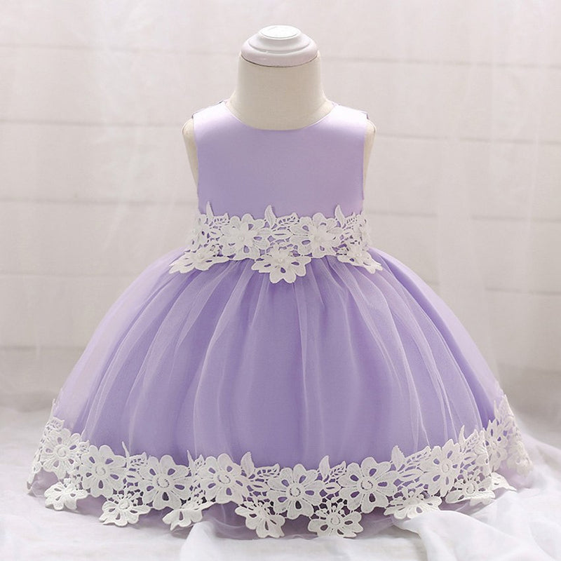Flower Newborn Baby Girls Baptism Dresses for 3 6 12 18 24 Month 1 2 Year 1st Birthday New Born Princess Christening Gown Outfit - Meyar