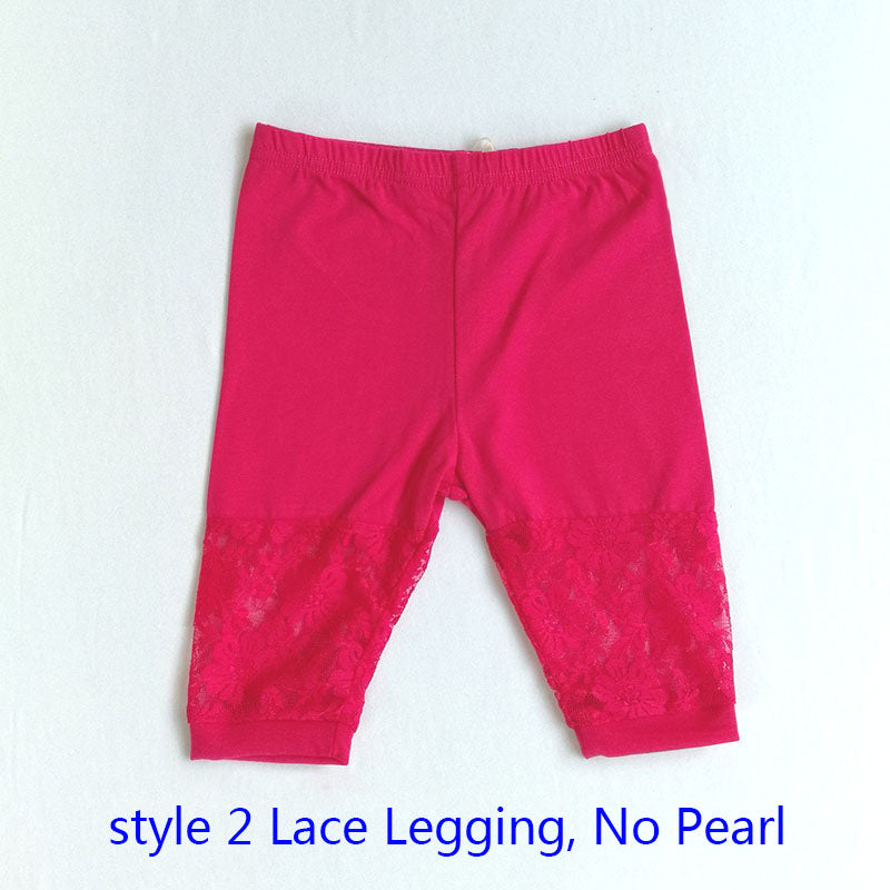 Girl's Bow Lace Leggings - Meyar