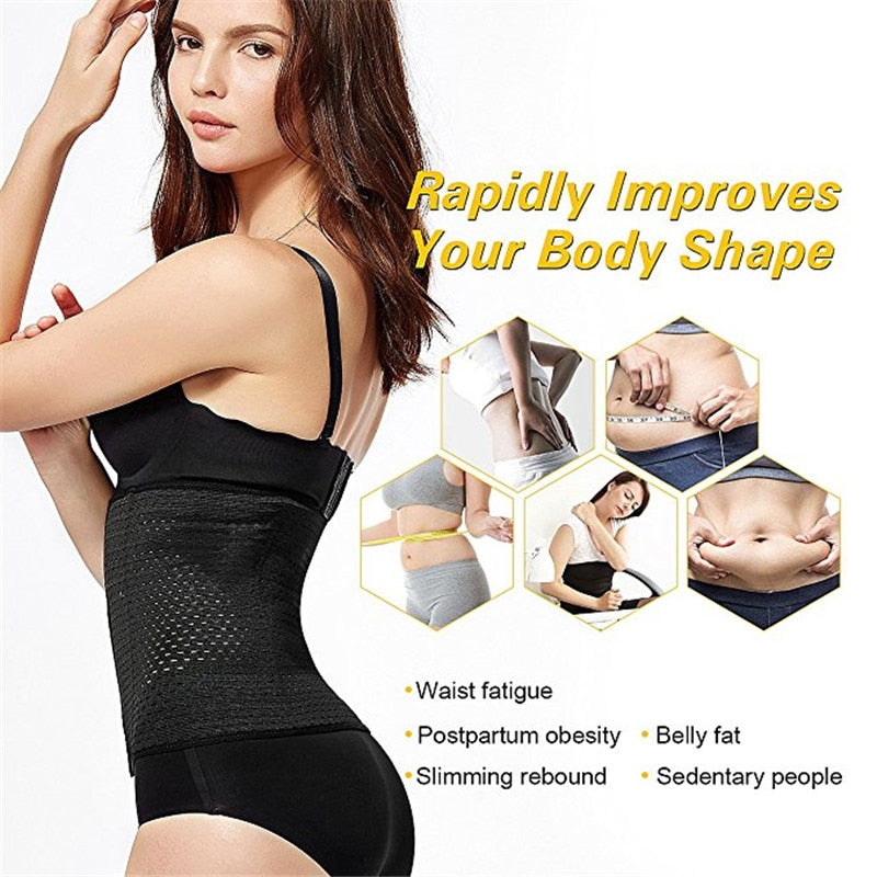 Hot Body Shaper Waist Trainer Belt Steel Boned Corset Women Postpartum Belly Slimming Underwear Modeling Strap Shapewear - Meyar