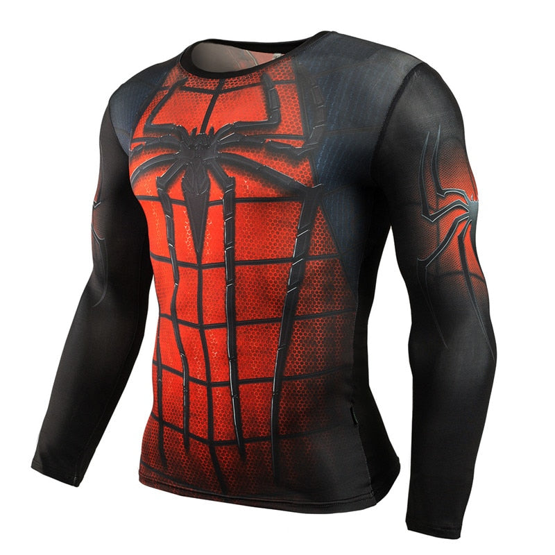 Hot Sale Fitness MMA Compression Shirt Men Anime Bodybuilding Long Sleeve Crossfit 3D Superman Punisher T Shirt Tops Tees - Meyar