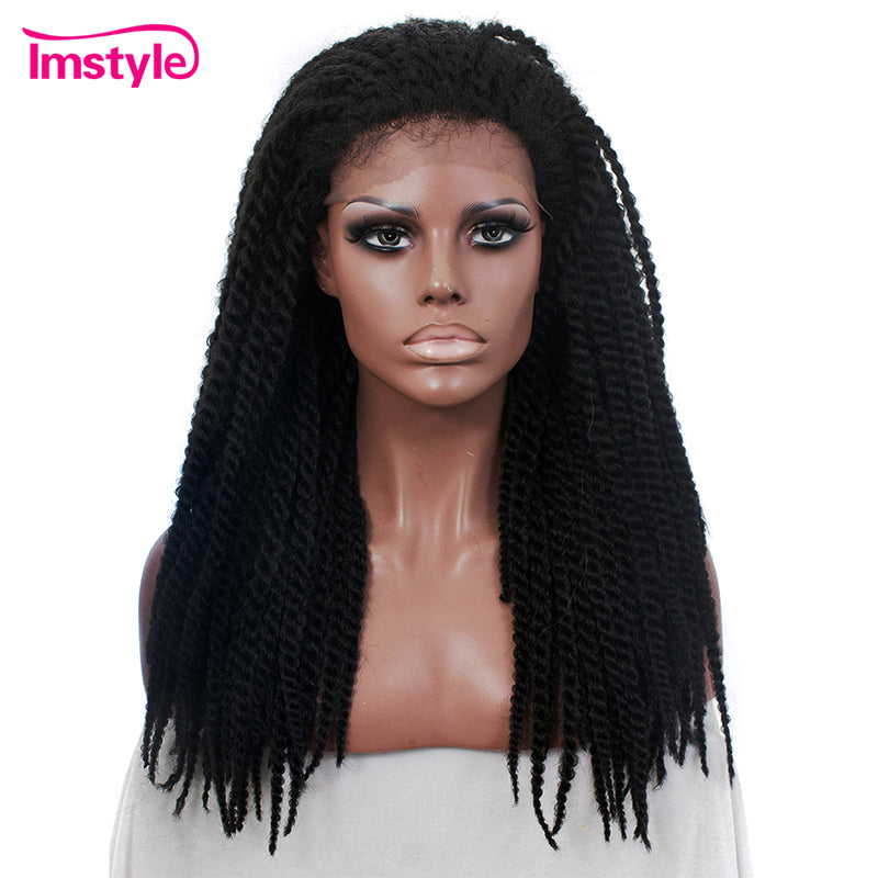 Imsytle braided wigs synthetic lace front wig African braids black wig for women - Meyar