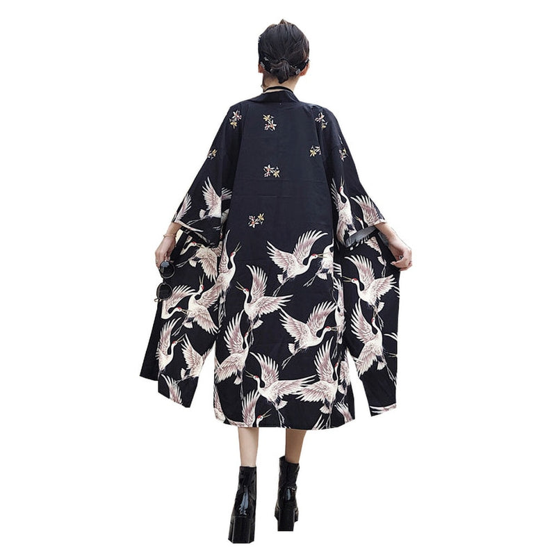 Japanese kimono yukata kimono cardigan fashion blouse women 2019 long sleeve cardigan haori traditional kimonos dress FF564 A - Meyar