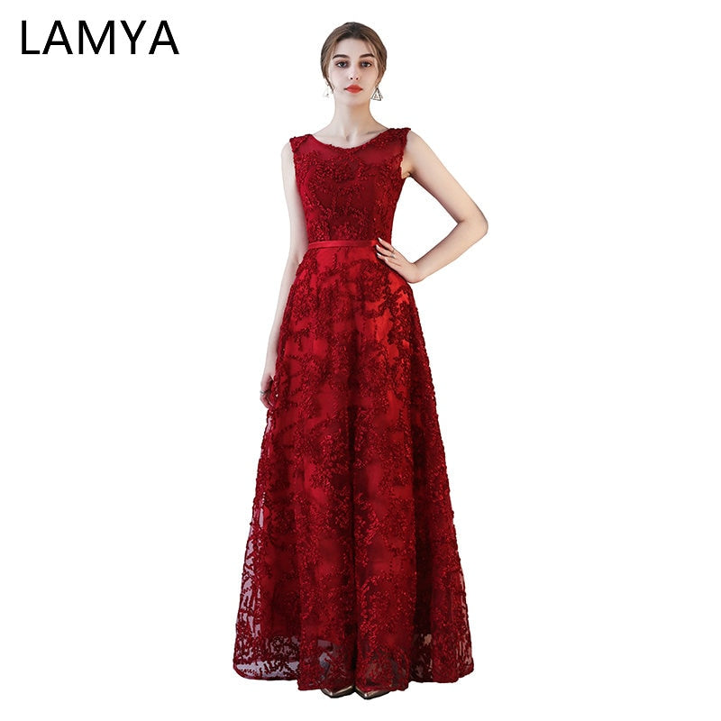 LAMYA Cheap Long Prom Dresses 2018 Women Fashion Simple Formal Dress Lace Up Vestidos De Novia - Meyar