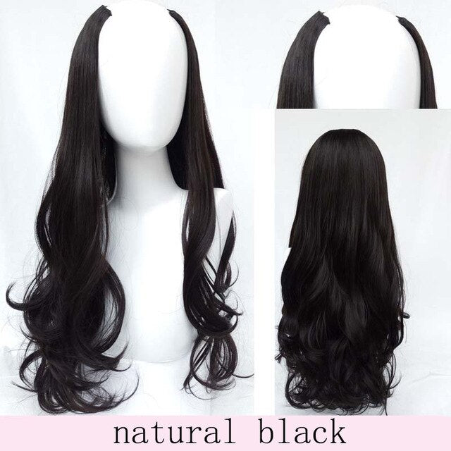 Women 24" Natural Female Long Black Brown Wigs