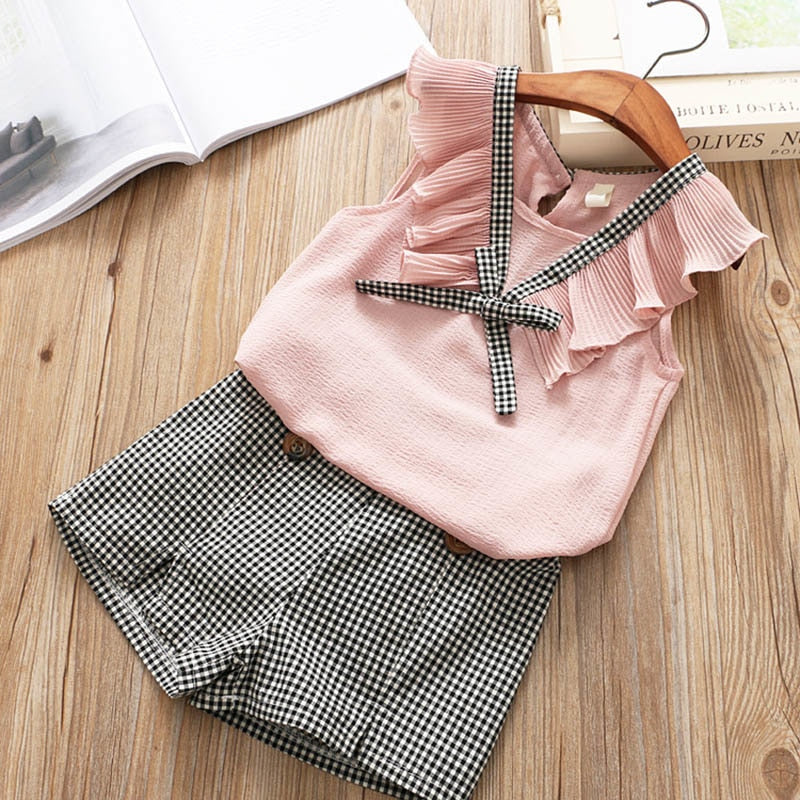Melario Girls Clothing Sets 2019 Summer Cotton Vest Two-piece Sleeveless Children Sets Casual Fashion Girls Clothes Suit Skirt - Meyar