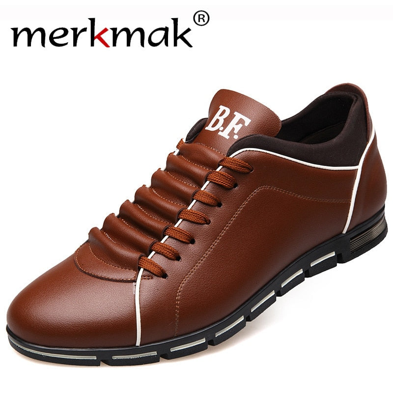 Merkmak Big Size 38-48 Men Casual Shoes Fashion Leather Shoes for Men Summer Men's Flat Shoes Dropshipping - Meyar