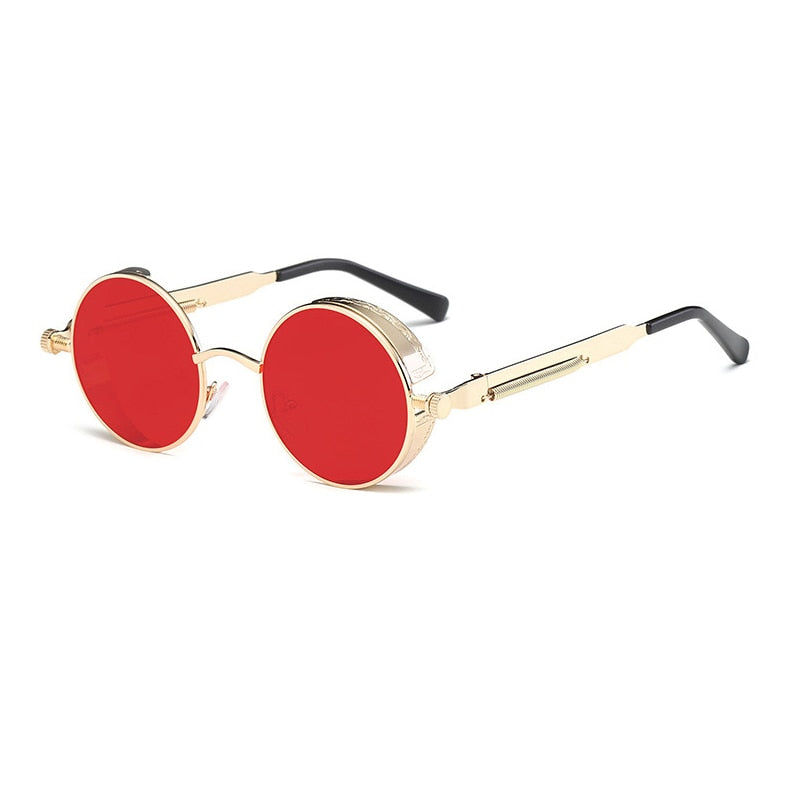 Metal Round Steampunk Sunglasses Men Women Fashion Glasses Brand Designer Retro Frame Vintage Sunglasses High Quality UV400 - Meyar