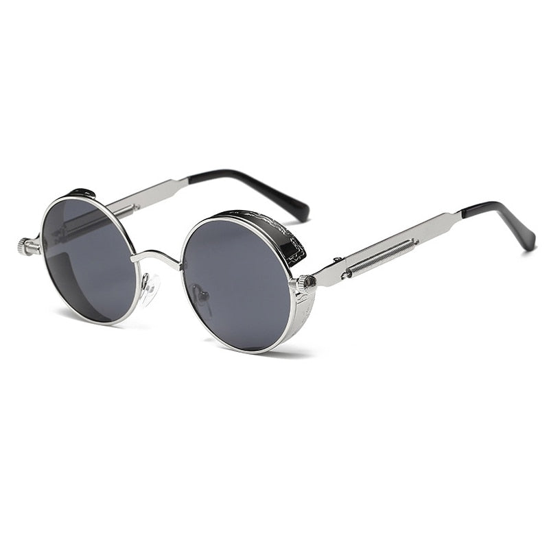 Metal Round Steampunk Sunglasses Men Women Fashion Glasses Brand Designer Retro Frame Vintage Sunglasses High Quality UV400 - Meyar