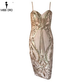 Missord 2019 Sexy V Neck  Off Shoulder  Backless  Sequin Bodycon Dresses Female Elegant Party Mini  Dress Vestdios FT18745 - Meyar