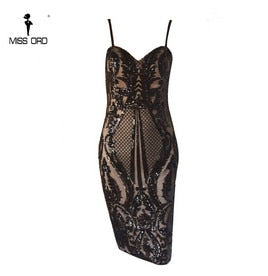 Missord 2019 Sexy V Neck  Off Shoulder  Backless  Sequin Bodycon Dresses Female Elegant Party Mini  Dress Vestdios FT18745 - Meyar