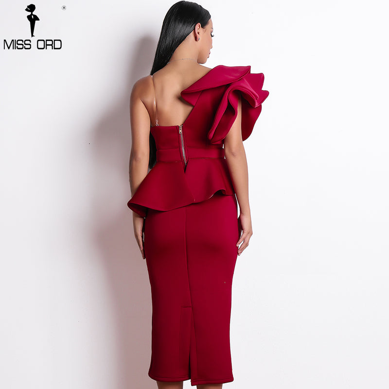 Missord 2019 Women Sexy Bodycon  Off Shoulder Bandage Dresses Female Ruffles Backless Elegant Club Dress Vestido  TB0020 - Meyar