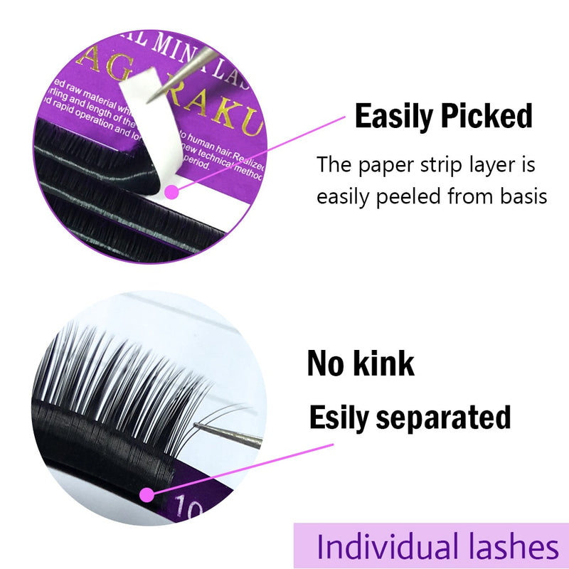 NAGARAKU 5 cases/lot High quality mink eyelash extension individual eyelashes natural eyelashes make up maquiagem cilios - Meyar