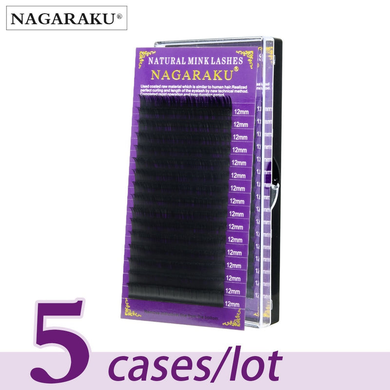 NAGARAKU 5 cases/lot High quality mink eyelash extension individual eyelashes natural eyelashes make up maquiagem cilios - Meyar