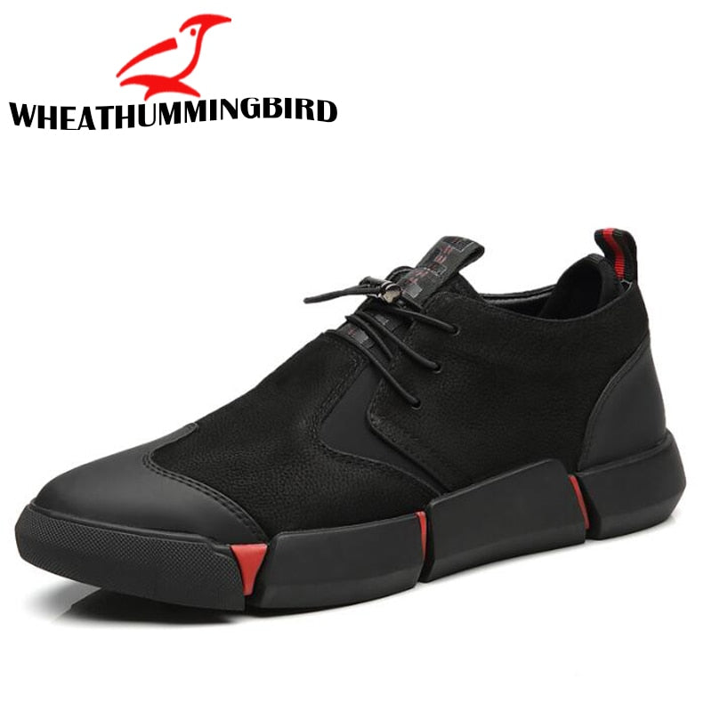 NEW Brand  High quality  all Black Men's leather casual shoes Fashion Breathable Sneakers  fashion flats   LG-11 - Meyar