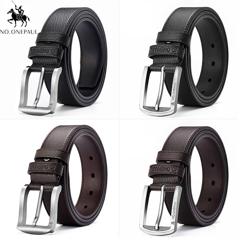 NO.ONEPAUL cow genuine leather luxury strap male belts for men new fashion classice vintage pin buckle men belt High Quality - Meyar